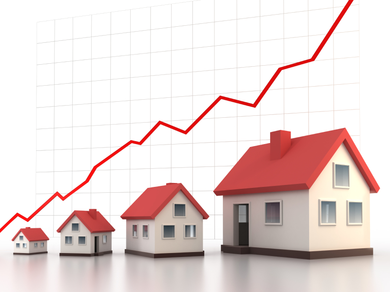 Stock photo graphic of rising house prices